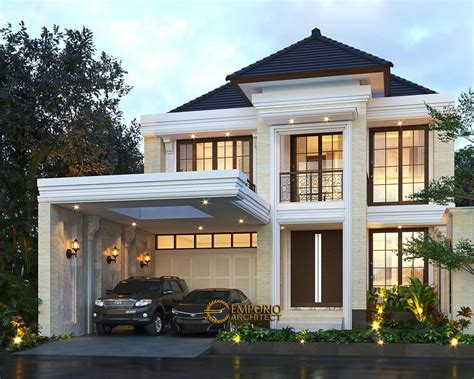 Desain Rumah Klasik Modern 2 Lantai Ibu Nurul di Ponorogo, Jawa Timur