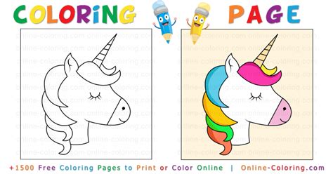 Cute Unicorn Face | Free Online Coloring Page