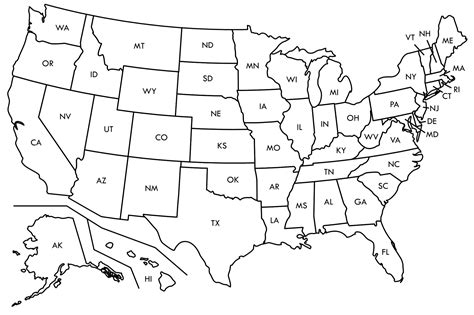 United States Blank Map Worksheet