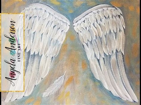 ANGEL WINGS Acrylic Painting Tutorial Easy Beginner Canvas LIVE - YouTube