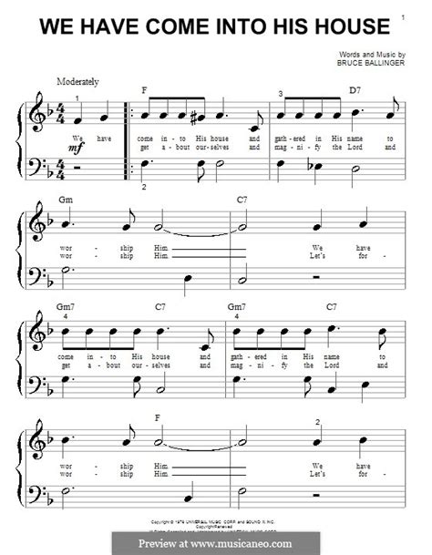 We Have Come Into His House by B. Ballinger - sheet music on MusicaNeo