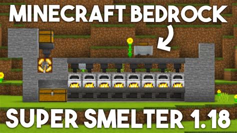 Minecraft Super Smelter - Simple, Fast, Automatic! Minecraft Bedrock 1.18 - YouTube