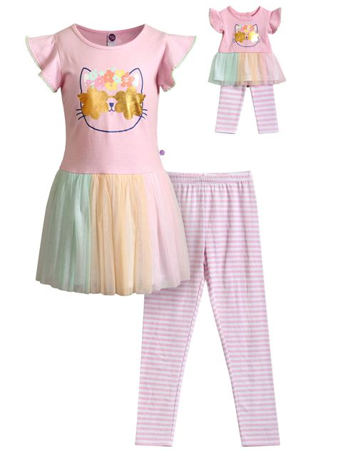 Girls' Clothing (Sizes 4 & Up) Dollie and Me 10 & 18" doll matching outfit dress fit american ...