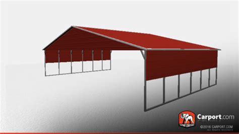 40' x 26' Vertical Roof Metal Carport with Side Panels