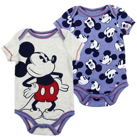 Disney Mickey Mouse Baby Boys Onesie 2 Pack