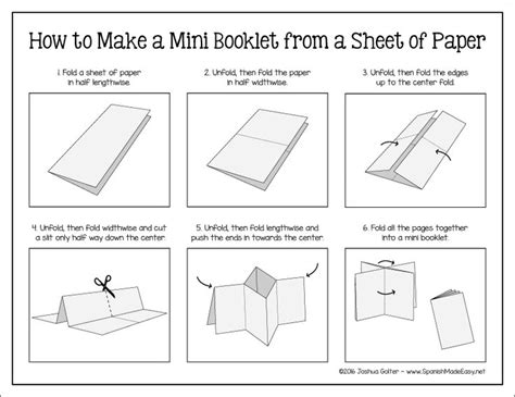 Free How to Make a Mini Booklet from a Sheet of Paper | Mini booklet, Mini books, Book making