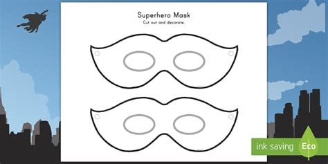 Design a Superhero Mask Template Craft (Teacher-Made)