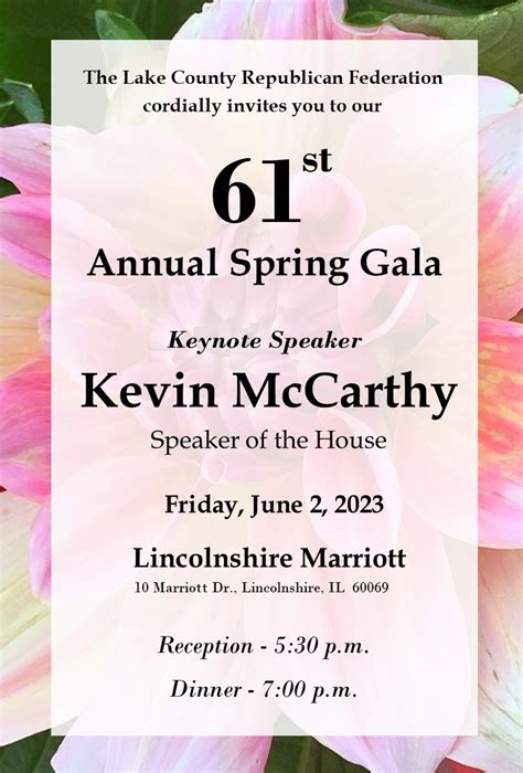 2023 Spring Gala Invitation (Front) #3 | Lake County Republican Federation