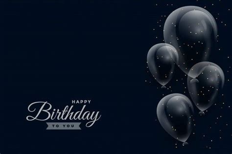 Free Vector | Happy birthday dark background with glossy balloons | Birthday background images ...