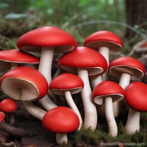 Red Mushroom Production Process | Stable Diffusion Online