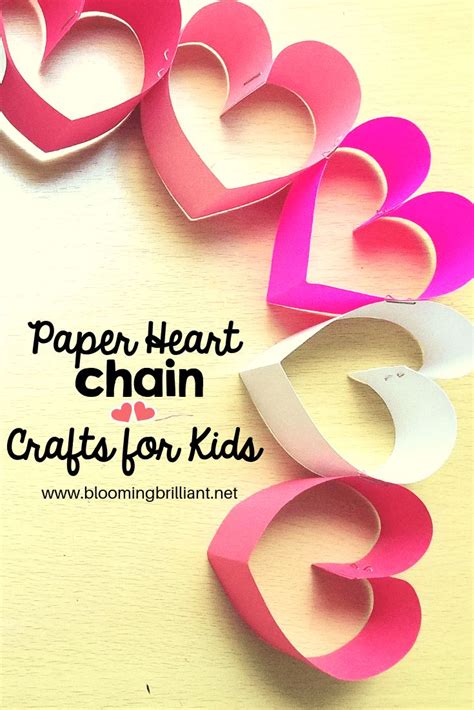 Crafts For Kids: Paper Heart Chain | Paper heart, Heart chain craft, Paper hearts