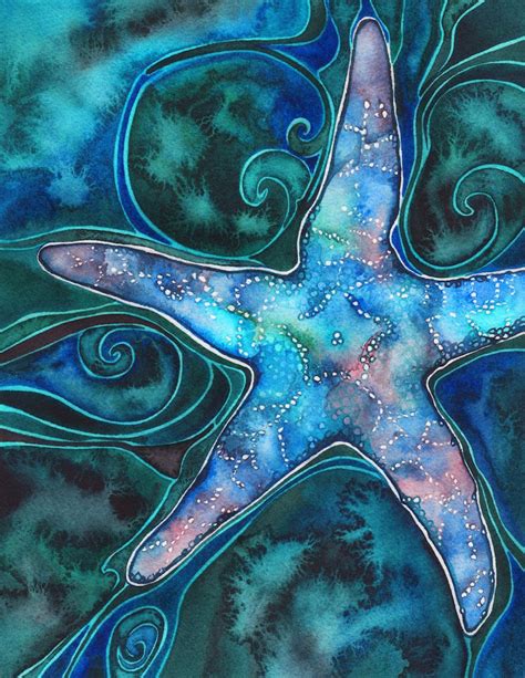 Sea Star | Sea life art, Sea art, Starfish painting