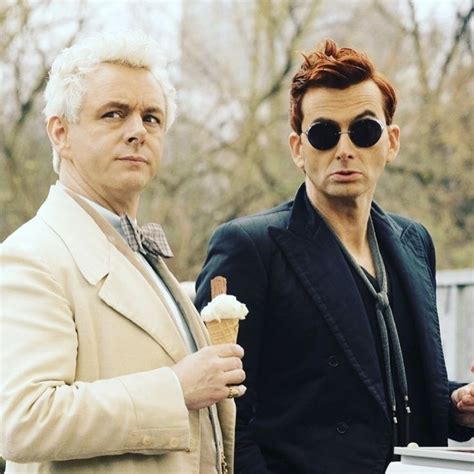 Crowley and Aziraphale both look surprise that Good Omens is this months Shipping ship box! Find ...