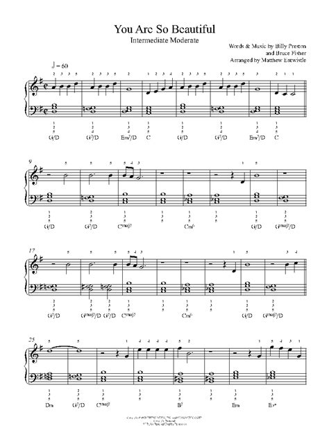 You Are So Beautiful by Joe Cocker Sheet Music & Lesson | Intermediate Level