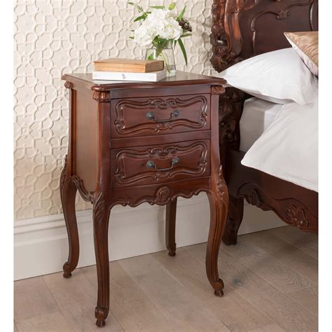 Raphael Antique French Style Bedside Table | Wooden French Bedsides