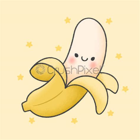 Cute banana cartoon hand drawn style - stock vector 1186462 | Crushpixel