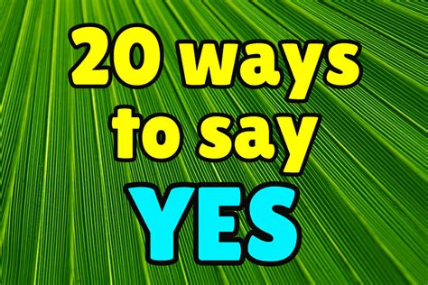 20 ways to say “yes” in English – Espresso English