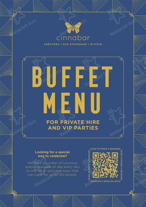 Menu at Cinnabar, Hitchin