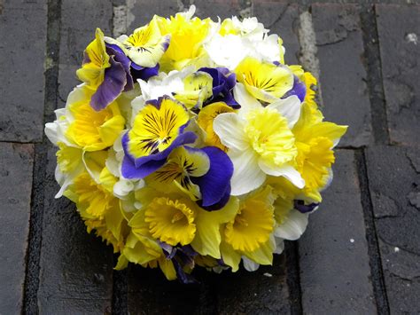 Wedding Flowers from Springwell: Daffodil and Pansy Bouquet for Winter ...