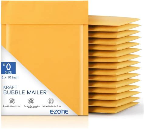 Amazon.com : 6 X 9 (250pcs) Kraft Bubble Padded Envelopes Shipping Mailers, 6x9 Inch Size #0 ...