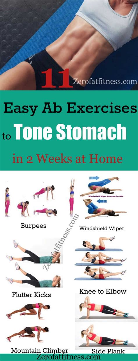 11 Easy Ab Exercises to Tone Stomach in 2 Weeks at Home | Toned stomach ...