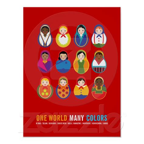 Celebrate Culture & Diversity One World Many Color Poster | Zazzle.com | Culture day, Diversity ...