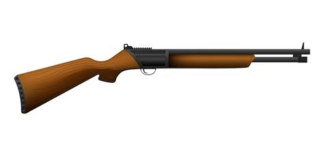 Premium Vector | Pump shotgun Rifle with wooden stock shooting shotgun shells