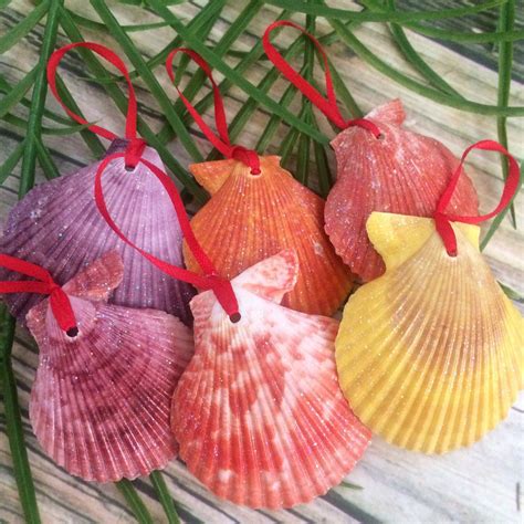 New colorful seashell Christmas ornaments! | Tropical christmas ...