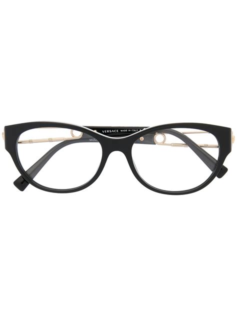 Versace Eyewear Safety Pin round-frame Glasses - Farfetch