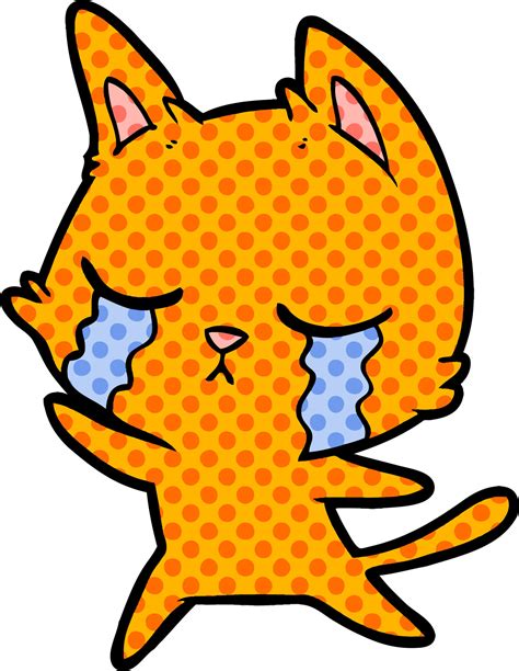 crying cartoon cat 12422994 Vector Art at Vecteezy