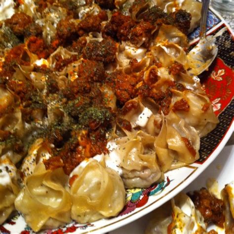 And then here is my Afghan side, my favorite dish of all - mantu ...