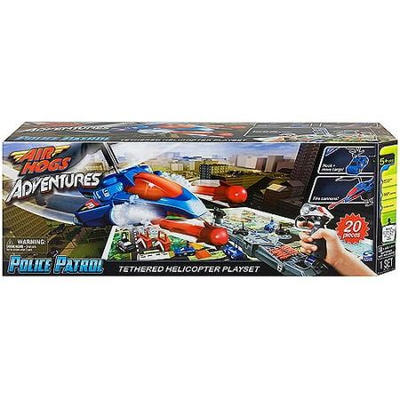 Air Hogs Adventures Tethered Helicopter Play Set, Police Patrol ...