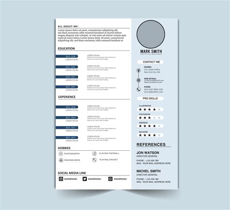 modern Minimalist cv template with Vector Design 22272503 Vector Art at Vecteezy