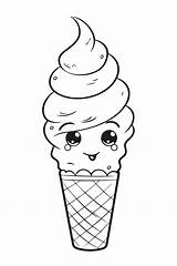 Ice Cream Coloring Page 34039587 Vector Art At Vecteezy sketch template