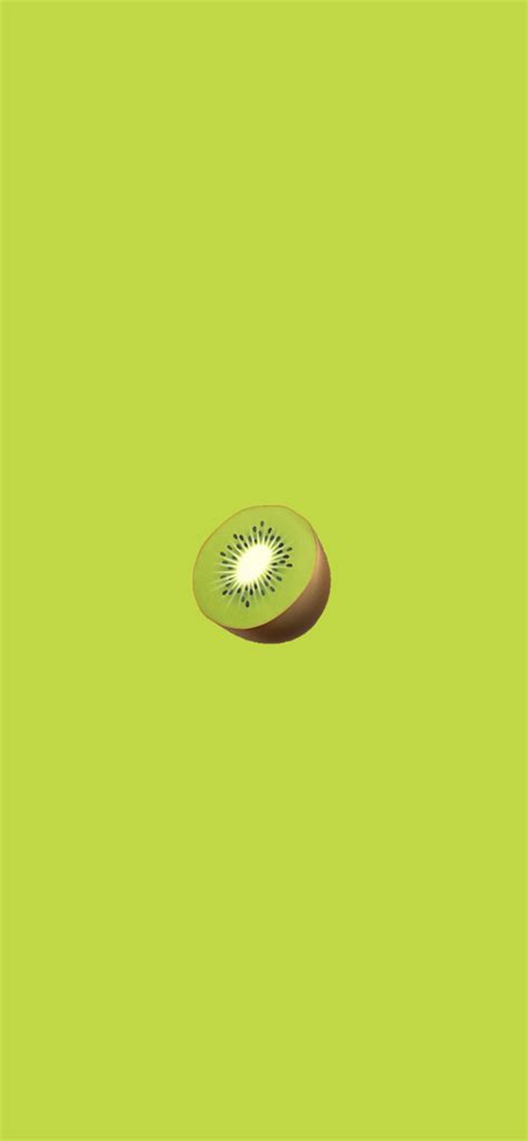 Minimalist Emoji Wallpaper with Banana, Kiwi Fruit & Peach - iPhone Emoji