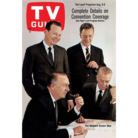 Standing: David Brinkley, Chet Huntley, Sitting: Walter Cronkite, Howard K. Smith, Tv Guide ...