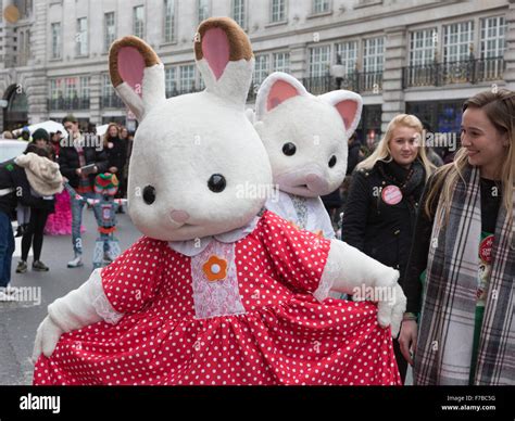 London, UK. 28 November 2015. Characters from the Sylvanian Families ...