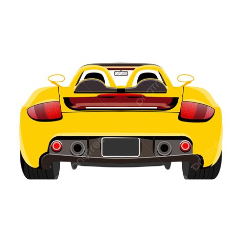 Car Back Yellow Sports, Car Back Vector, Yellow Sports Car, Luxury Car PNG and Vector with ...