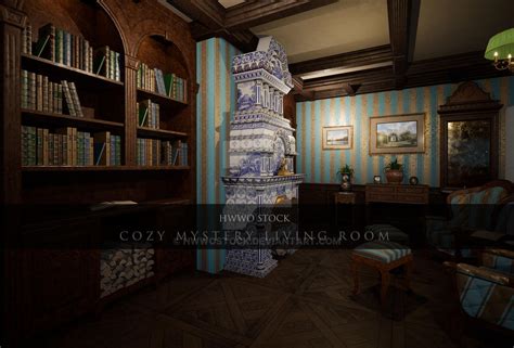 Cozy Mystery Living Room - Background by HWWOStock on DeviantArt