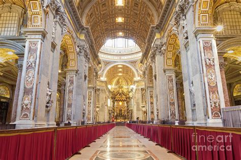 Interior of St. Peter basilica, Vatican City, Rome, Italy Photograph by Roberto Morgenthaler ...