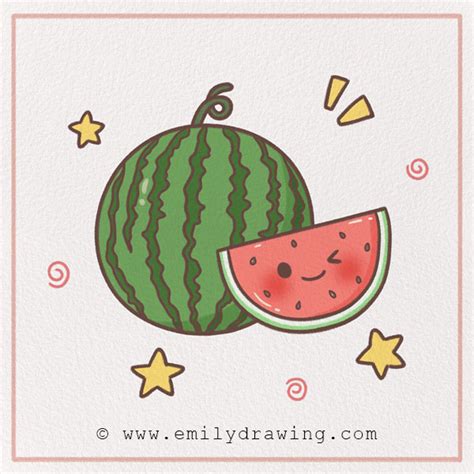 How to Draw a Watermelon – Emily Drawing