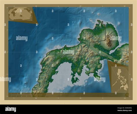 Zamboanga del Norte, province of Philippines. Colored elevation map ...