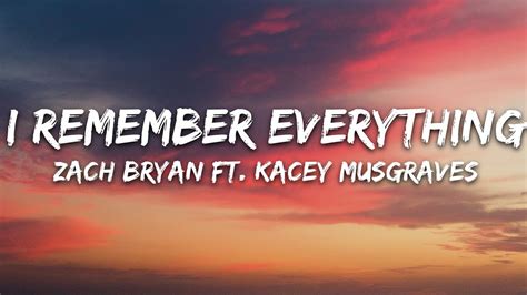 Zach Bryan - I Remember Everything (Lyrics) feat. Kacey Musgraves - YouTube