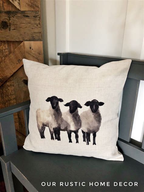 Sheep Farmhouse Pillows Farmhouse Pillow Cover Farm Animal | Etsy