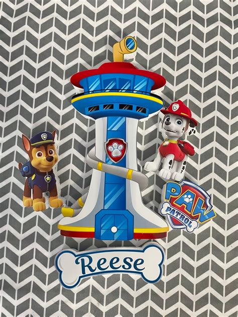 Paw Patrol Lookout Tower cake Topper | Etsy