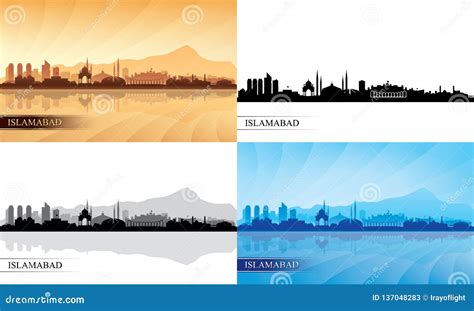 Islamabad City Skyline Silhouettes Set Cartoon Vector | CartoonDealer ...