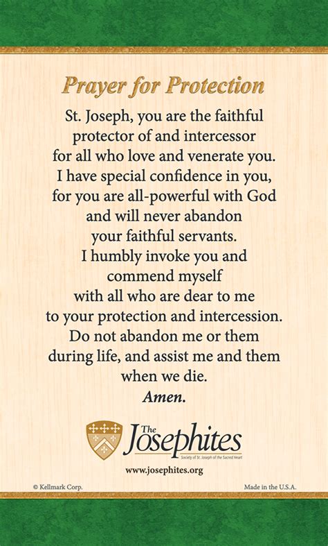 Prayer for Protection - Josephite Pastoral Center