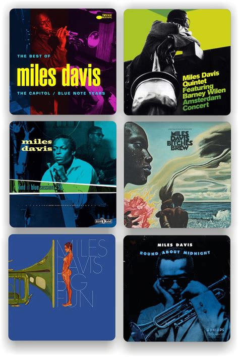 Miles Davis Six Pack Classic Jazz Album Coasters the Coolest Coasters ...