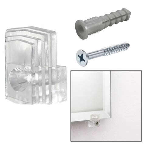 24 Wall Mirror Holder Clips Clear Retainer Mounting Brackets Screws An ...