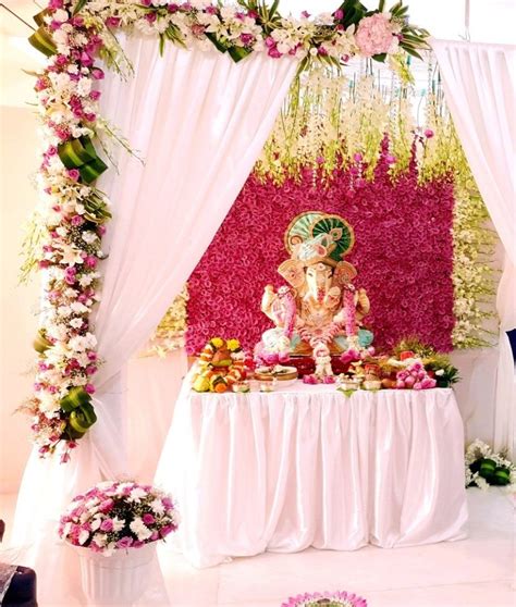 Pin by komal valanju on Ganpati Decoration | Flower decoration for ganpati, Ganesh chaturthi ...